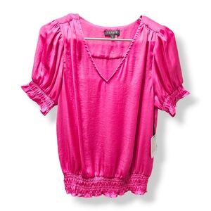🆕 1. State Satin Fuscia Blouse